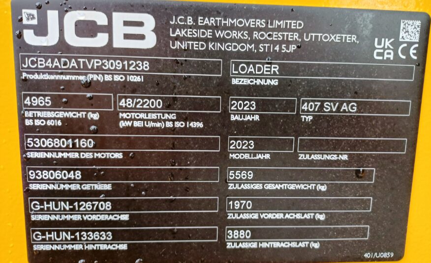 Kompaktradlader JCB 407 Agri StageV