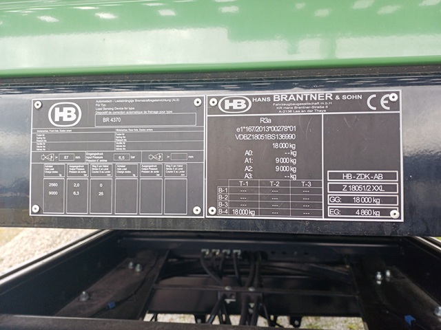 Zweiachs-Dreiseitenkipper Brantner Z 18051/2 XXL